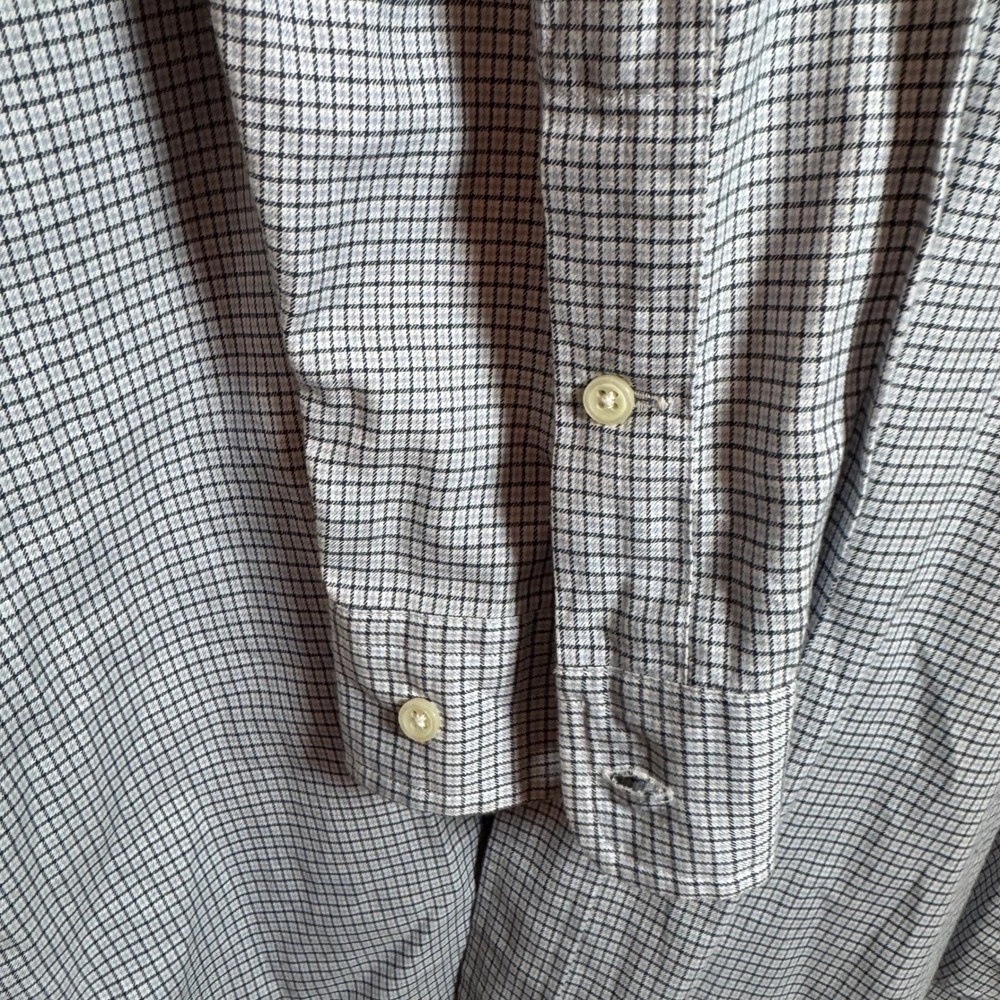 Ralph Lauren Mens XL Blake Blue White Micro Check Cotton Button Down Shirt - Picture 3 of 6